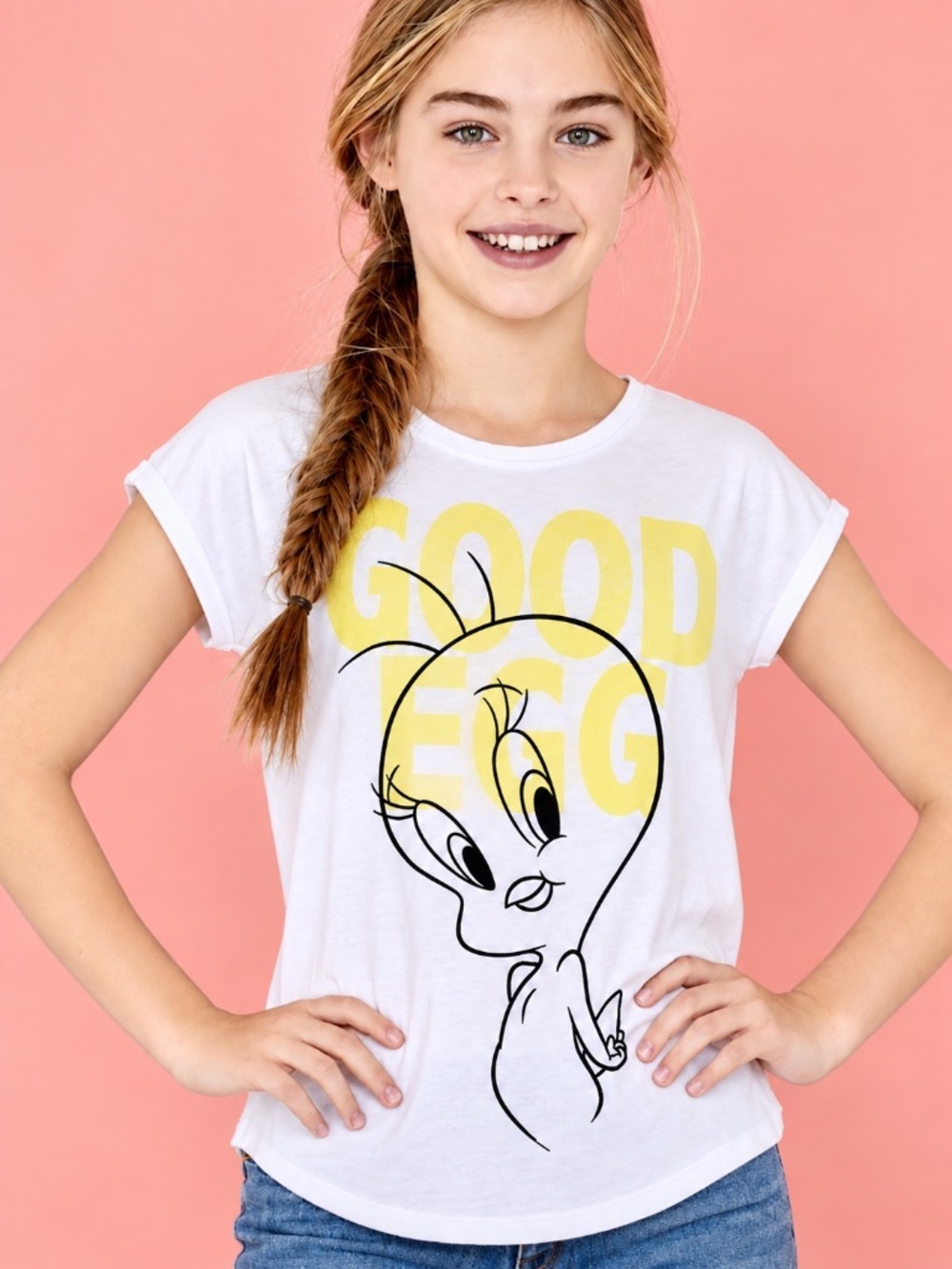 Gap girls off white Tweety bird tee